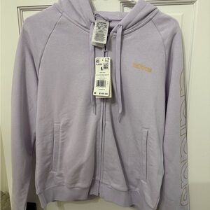 Adidas Light Purple Zip-Up Hoodie